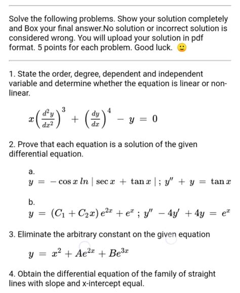 Learning Task 3: Solve the following problems. Show the.